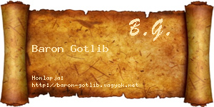 Baron Gotlib névjegykártya